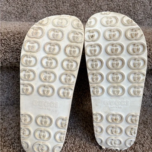 Gucci GG Women's Cream Platform Rubber Slides - Picture 11 of 15